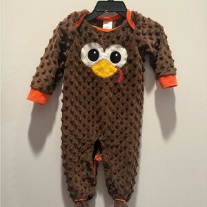 Baby Starters Turkey Brown and Orange Textured Footie